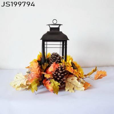 China Retro Home Decoration Lantern Design Maple Candle Holder With LED Candle for sale