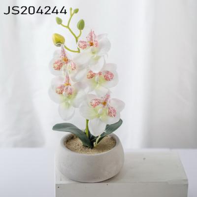 China Country Ceramic Pot with Magnolia Artificial Flower Desktop Ornament for sale