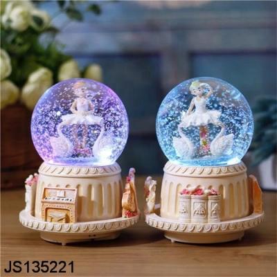 China Europe home gifts dancing girl snow globe lead resin snowball promotion gift for sale