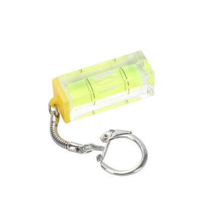 China Level Measuring Bubble Level Gift Mini Spirit Level Mark Measuring Instruments Tools Plastic Acrylic Spirit Level With Key Chain for sale