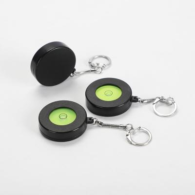 China Customized Round Key Chain Spirit Level Measurement Logo Printing Gift Keyring Mini Spirit Level With Hot Thermal Transfer Printing for sale