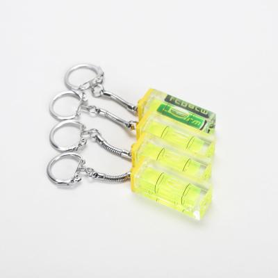 China Logo Printing High Precision Tube Keychain Mini Spirit Level Keyring Spirit Level Measurement Customized Spirit Level for sale