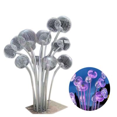 China LANDSCAPE stainless steel jellyfish 12v outdoor landscape light 3d led pattern flower light for sale