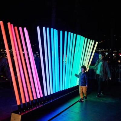 China LANDSCAPE China Made Outdoor Park Plaza Decorative Interactive Color Changing Streamer RGB Led Music Bar for sale