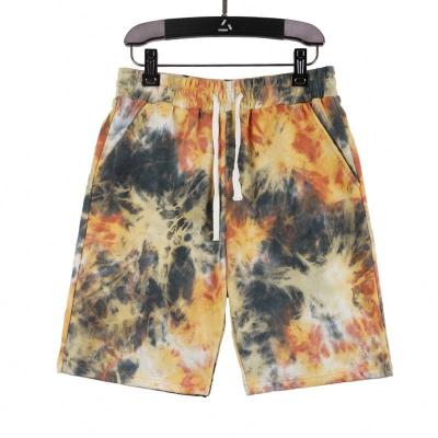 China Cotton Sweat Logo Men Tie Dye Shorts Custom Made Breathable Mens Shorts for sale