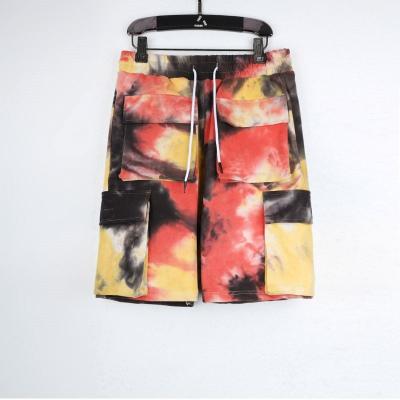 China Breathable Custom Mens Running Shorts Embroidered Printing Logotie Dye Shorts Mens for sale