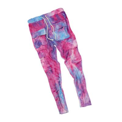 China Custom Logo Fleece Tie-Dye Anti-pilling 100% Polyester Villus Fleece Pants Stacked Cargo Women Plus Size Pants for sale