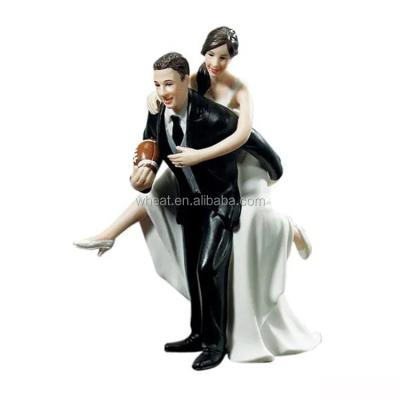 China Wedding Playful Wedding Star Soccer Wedding Couples Cake Topper for sale