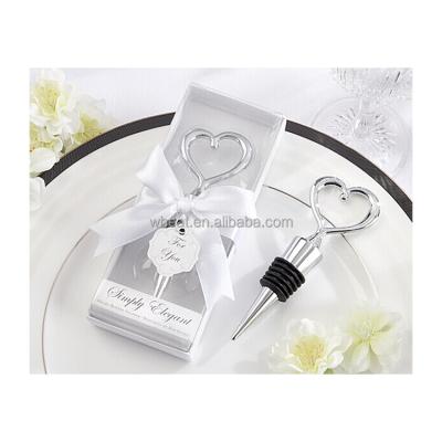 China Spill Non Wedding Favors Simply Elegant Chrome Heart Bottle Stopper for sale