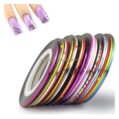 China Wedding Nail Striping Strip Gold Line And Silver Line With Metal Adhesive Nail DIY Painted Line for sale