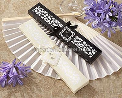 China Europe Merchandise Nicely Personalized Paper Fan Wedding Favors for sale