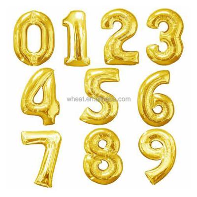 China Gift Toy China Factory Price Personalized Design Decoration Digital Number Gold Foil Balloon for sale