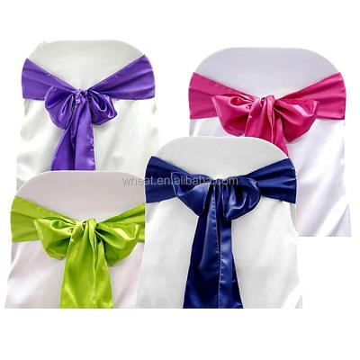 China High Quality Satin Water Washed and Recycled Many Colors Wedding Chair Sash for sale