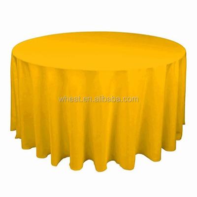 China Waterproof Golden Hotel Wedding Round Tablecloth for sale