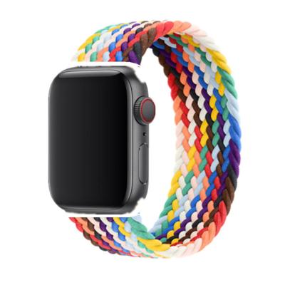 China Strap 44mm 40mm 45mm 41mm 42mm Nylon Braided Nylon Strap Watch Band Elastic Strap 38mm For Apple iWatch Series 3 4 5 Se 6 7 for sale