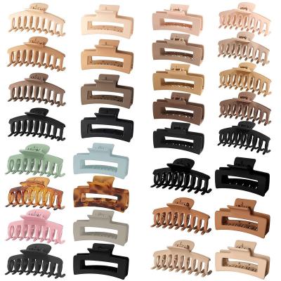 China Fashion Baoli Amazon Hair Matte Claw Claw Clips 8pcs Big Squares Hawksbill Clips For Women Hair Accessories for sale