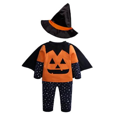 China Halloween toddler kids Halloween outfit witch hat+top shirts+cape+pants 3pcs clothes set for girls boys M3282 for sale