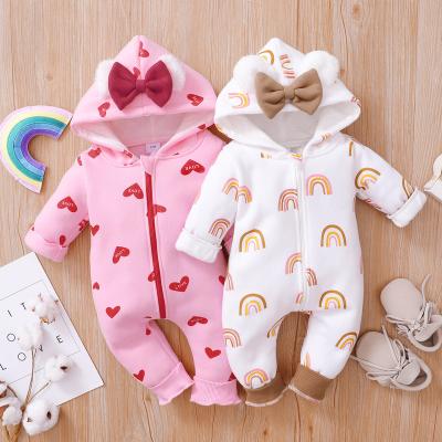 China Spandex/Cotton Newborn Babies Clothes Long Sleeve Hoodie Jumpsuit Fall Romper Infant Toddler Winter Outfits Sets M3329 for sale