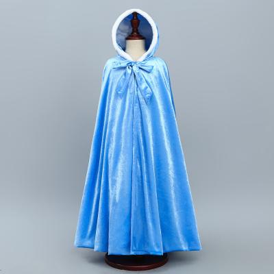 China Soft Velvet Princess Cloak Hooded Long Cape For Girls Dress Up Cosplay Costume M3338 for sale