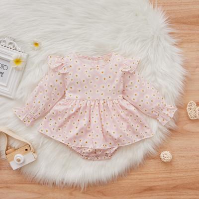 China Floating Long Sleeve Bodysuit Babies Cotton 0-2 Years Old Floral MHHBI for sale