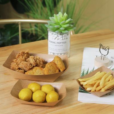 China Fried Food Bread Grilled Wing Paper Tray Box Biodegradable Disposable Oil-proof Liner Packaging for sale