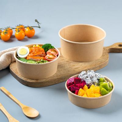 China Disposable Eco-Friendly Disposable Soup Salad Bowl Party Supplies Large Lunch Paper Bowls For Hot/Cold Food for sale