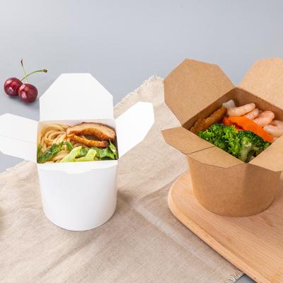 China High Quality Biodegradable Disposable Brown Takeaway Food Packaging Paper Cups Noodle Boxes for sale