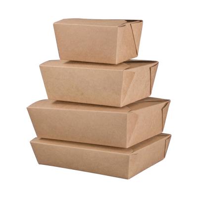 China 2021 Quality Assurance Recyclable Brown Paper Packaging Boxes Take Out Box Paper for sale