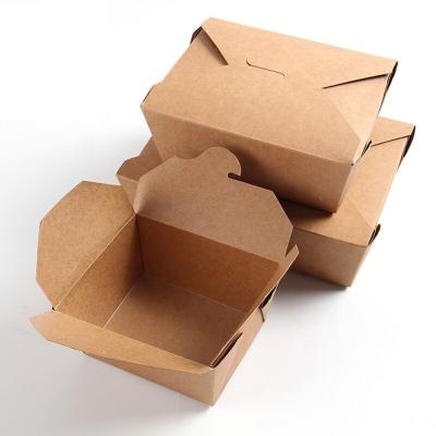 China Recyclable Biodegradable PLA Liner Food Grade Container Kraft Paper Food Packaging Paper Boxes for sale