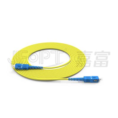 China Low Price FTTx 10m SC/UPC to SC/UPC 1.6mm SM G652D 9/125 Tight Buffer Yellow Simplex PVC Fiber Optic Patch Cord for sale