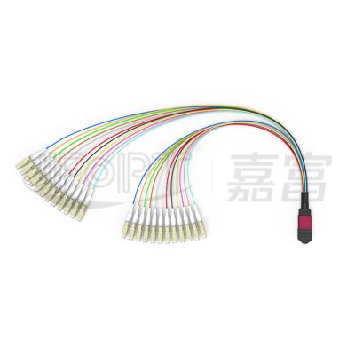 China LSZH factory direct sale fiber optic cables 24 mm SM MPO-LC cores 0.9mm fiber optic patch cord for sale