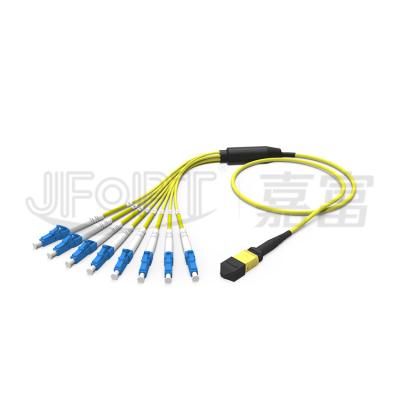 China Telecom factory supply MPO-LC single mode G657A2 8/12cores standard low loss MPO fiber optic patch cord for sale