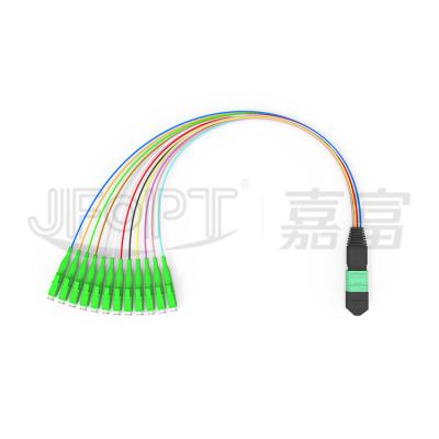 China Telecom Communication Good Performance 10G 40G MTP-LC APC/UPC SM G657A2 12cores LSZH Jacket OM3 OM4 External Fiber Optic Patch Cord for sale