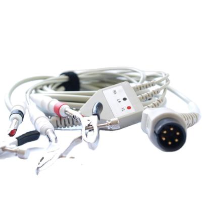 China Reusable Veterinary Popular Style One Piece Metal And Cable ECG Patient Cable With 5 Leads for sale