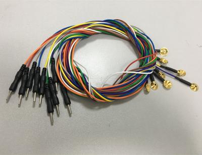 China custom EEG cable din connector with gold cup plated copper electrode TJ-ECG3A1I for sale