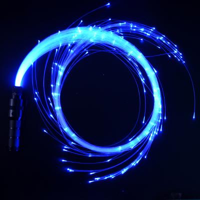 China High Quality Battery Operated Dance LED RGB Whip Light Fiber Optic With End Glow Flashing Effect For Dance for sale