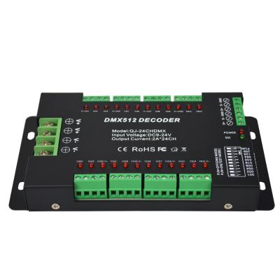 China DMX Lighting Solution 24 Channel RGB DMX512 LED Decoder With Control Of Single Indicator Light Or RGB Lamps For Adversting Module for sale