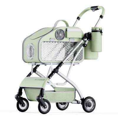 China Small Animals Pet Stroller Professional Outdoor Portable Travel Trolley For Cat Dog Baby for sale