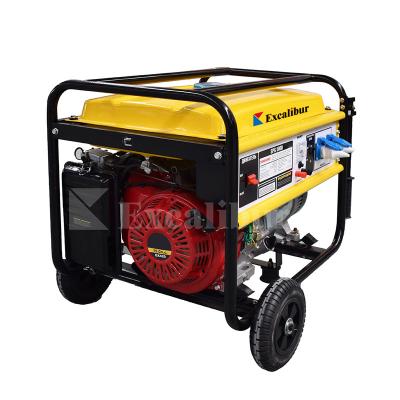 China High Quality Durable Excalibur Standard Gasoline Rated Max Output 5kw 5.5kw Gasoline Generator 25L for sale