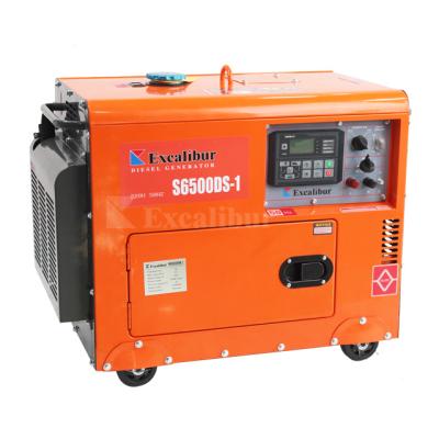 China Excalibur Lower Consumption Diesel Electric Generators Air Cooled One Year Warranty Silent Diesel Generator S6500DS/DS3 for sale