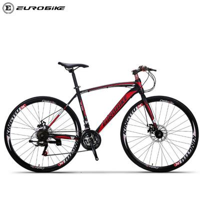 China Eurobike XC550 Steel Hybrid Bike 700C Bar Shi Gauge 21 Speed ​​Disc Brake Road Bike Hybrid Upright Racing Bicycle In Man Running Bicycle for sale