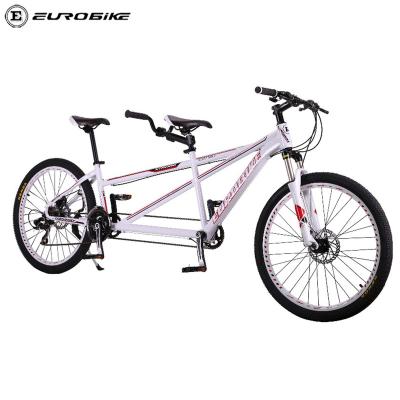 China For Men/Women Tandem Bike Eurobike 26 Inch Dual Seat Mountain Bike Aluminum Electric Tandem Bicycle 21 Speed ​​Ebike for sale