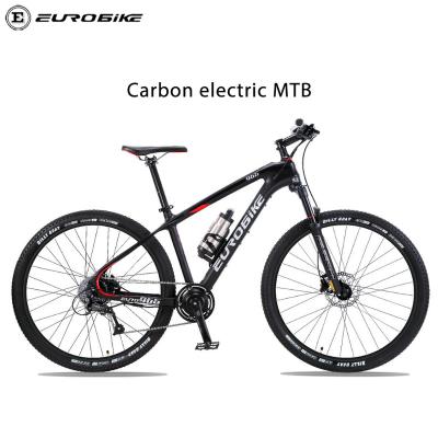 China Eurobike E-CB965 Carbon Fiber Mountain Bike Electric Bicycle Ebike Paddle Assist Hydraulic Lightweight LCD Torque 27.5