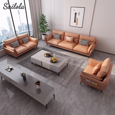 China (Others)Adjustable Modern Nordic Living Room Furniture Set Corner Sofa Living Room 4 Seater Leather Sofas for sale