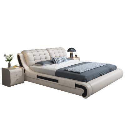 China 1.8m Good Quality Storage Bed Eco-friendly Wooden Practical Cheap Leather Bed Double Bed for sale