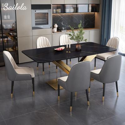 China High Quality Durable Square Slate Dining Tables Modern Luxury Dining Table Set Dining Tables for sale