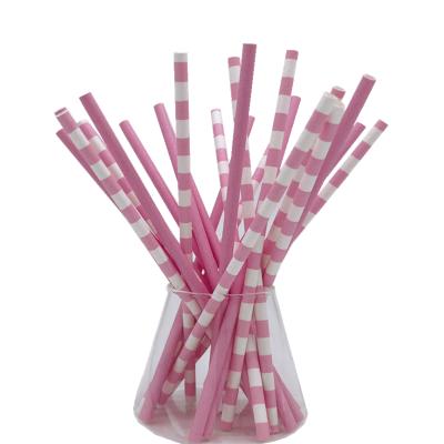 China Eco Party Material Colorful Paper Cake Decoration Straws Disposable Drinking Drinking Straw 6MM*197MM for sale