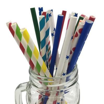 China Custom Colorful Disposable Paper Straws Disposable Biodegradable Paper Drinking Straw for sale