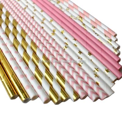 China Eco Bubble Tea Disposable Paper Straw Biodegradable Manufacturer Wholesale 12mm*197mm Individually Wrapped Paper Drinking Straws for sale