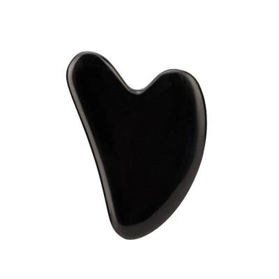 China China Hot Black Obsidian Gua Sha Face Neck Body Massage for sale